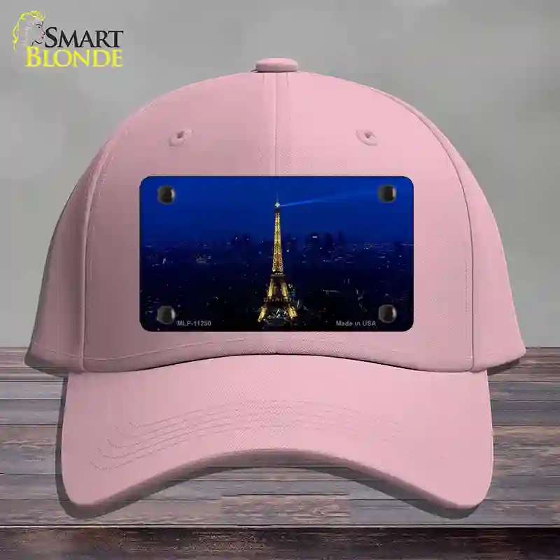 HAT05-MLP-11250 Eiffel Tower Night with City Skyline Novelty License Plate Hat, Cotton - Pink