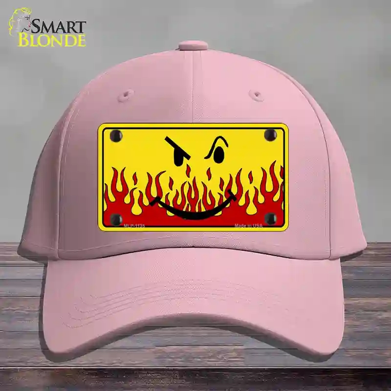 HAT05-MLP-1135 Smiley Flame Novelty License Plate Hat, Cotton - Pink