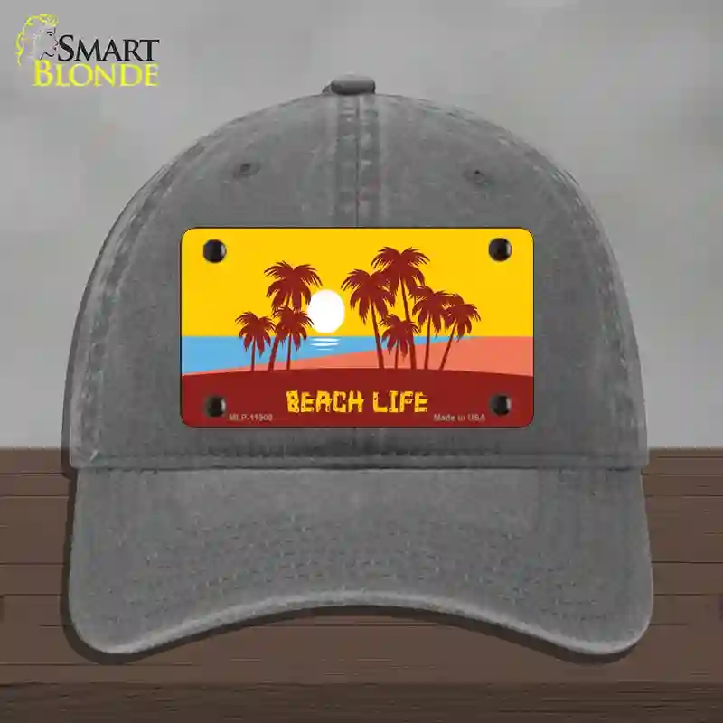 HAT08-MLP-11900 Beach Life Novelty License Plate Hat, Unconstructed Cotton - Charcoal
