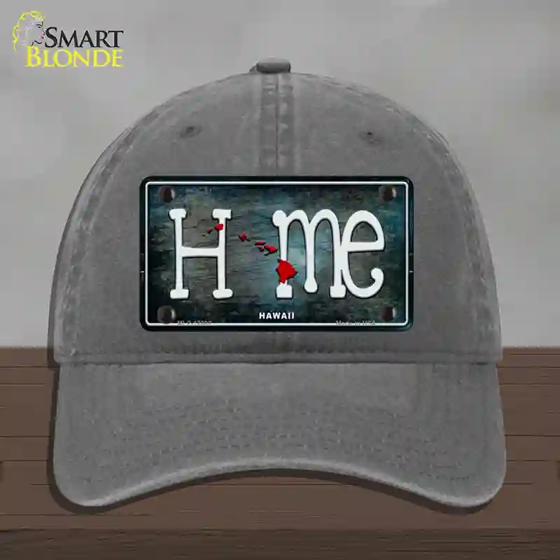 HAT08-MLP-12002 Hawaii Home State Outline Novelty License Plate Hat, Unconstructed Cotton - Charcoal