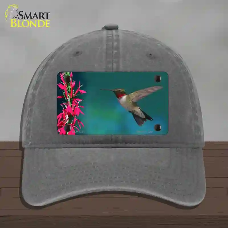 HAT08-MLP-1201 Humming Bird Novelty License Plate Hat, Unconstructed Cotton - Charcoal