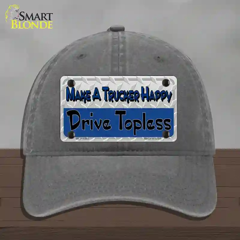 HAT08-MLP-1203 Make a Mesh Happy Novelty License Plate Hat, Unconstructed Cotton - Charcoal