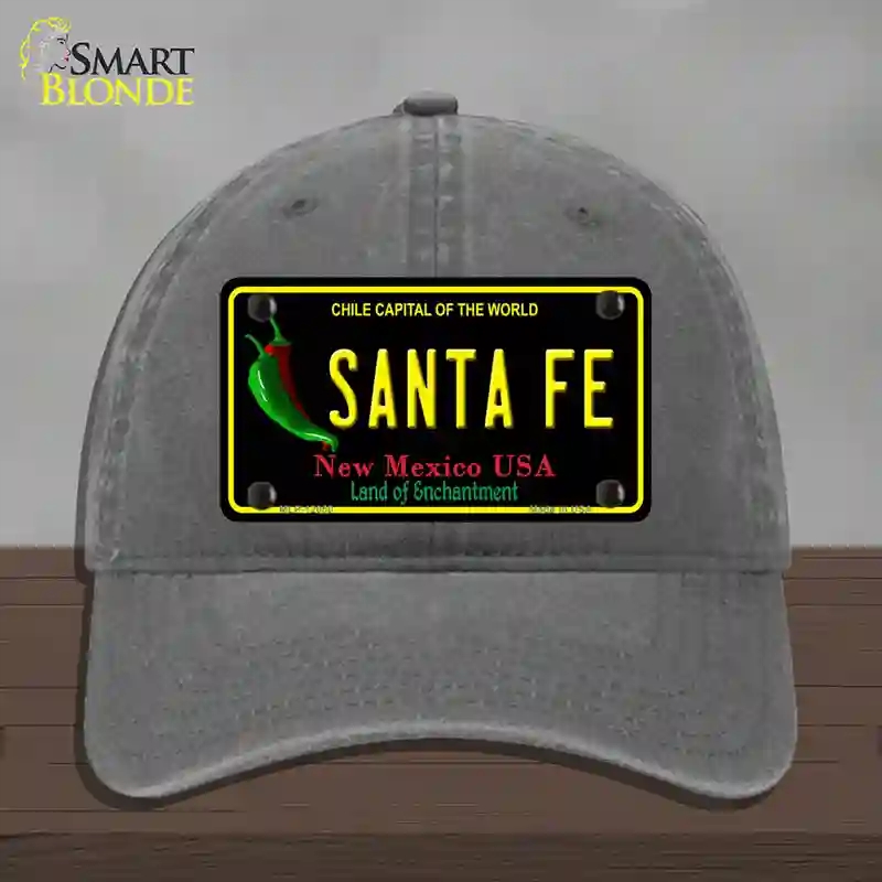 HAT08-MLP-12050 Santa Fe Black   Mexico Novelty License Plate Hat, Unconstructed Cotton - Charcoal