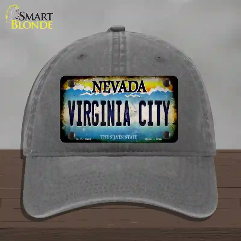 HAT08-MLP-12066 Nevada Virginia City Novelty License Plate Hat, Unconstructed Cotton - Charcoal