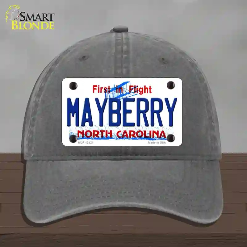 HAT08-MLP-12128 Mayberry North Carolina State Novelty License Plate Hat, Unconstructed Cotton - Charcoal