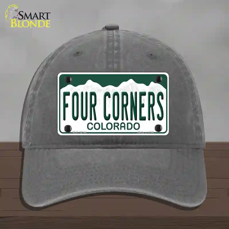 HAT08-MLP-12144 Four Corners Colorado Novelty License Plate Hat, Unconstructed Cotton - Charcoal
