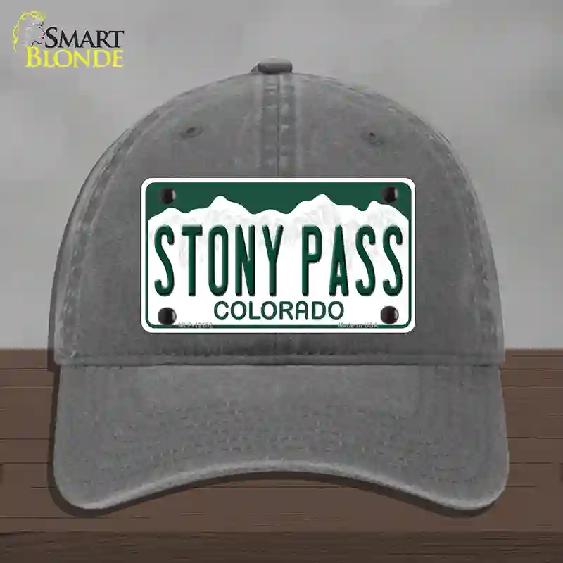 HAT08-MLP-12152 Stony Pass Colorado Novelty License Plate Hat, Unconstructed Cotton - Charcoal