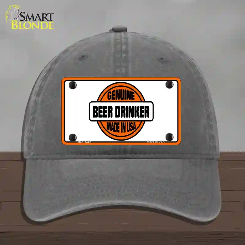 HAT08-MLP-1228 Genuine Beer Drinker Novelty License Plate Hat, Unconstructed Cotton - Charcoal