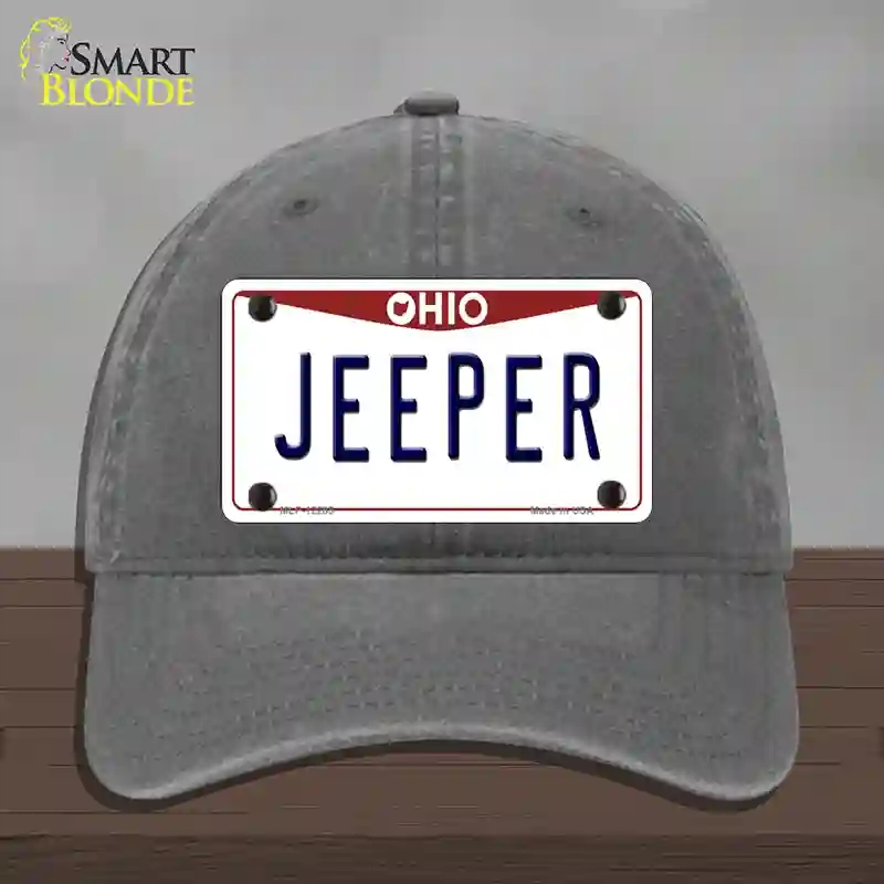 HAT08-MLP-12285 Ohio Jeeper Novelty License Plate Hat, Unconstructed Cotton - Charcoal