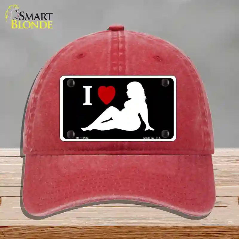 HAT13-MLP-1184 Full Figured Women Novelty License Plate Hat, Unconstructed Cotton - Red