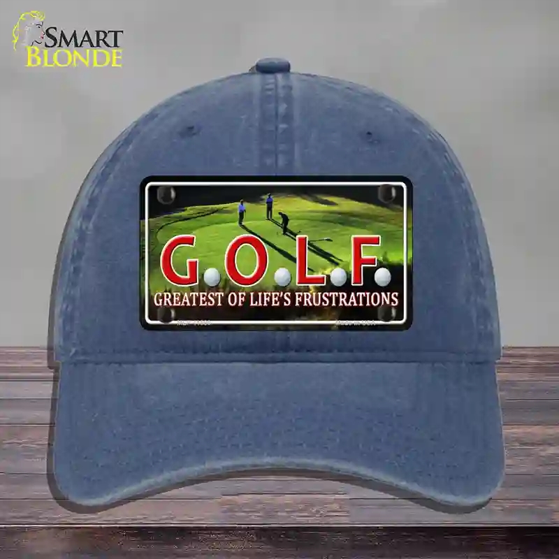 HAT11-MLP-11680 Golf Novelty License Plate Hat, Unconstructed Cotton - Navy