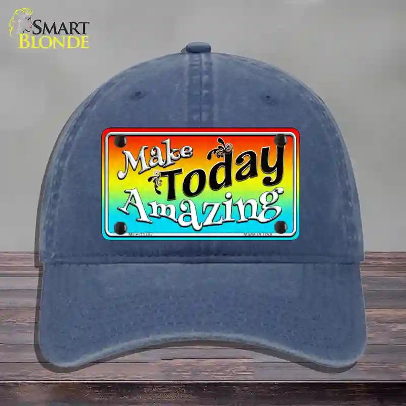 HAT11-MLP-11757 Make Today Amazing Novelty License Plate Hat, Unconstructed Cotton - Navy