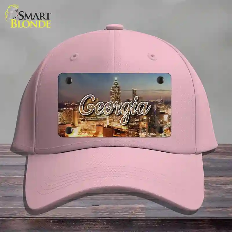 HAT05-MLP-11593 Georgia City Lights State Novelty License Plate Hat, Cotton - Pink