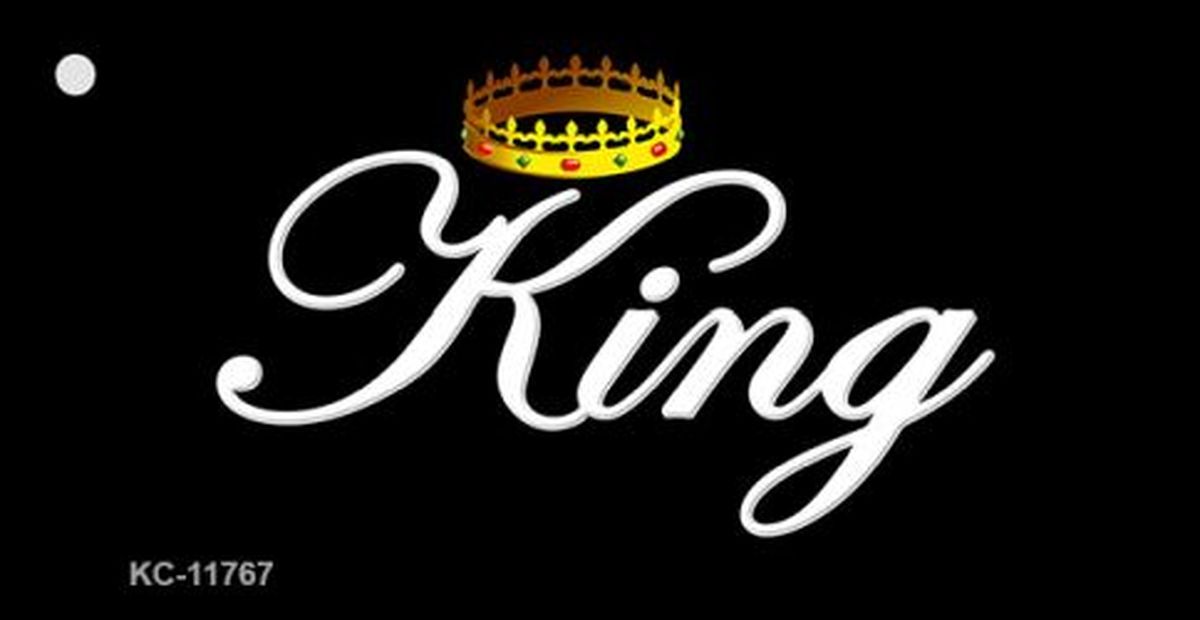 KC-11767 1.5 x 3 in. King Novelty Metal Key Chain