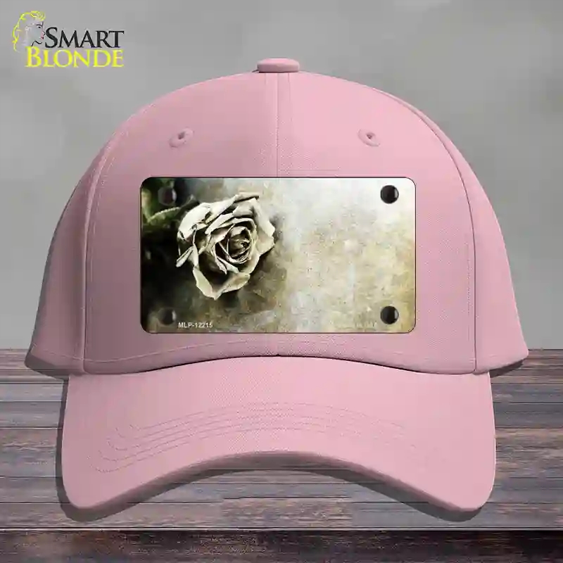 HAT05-MLP-12215 Black & White Rose Novelty License Plate Hat, Cotton - Pink