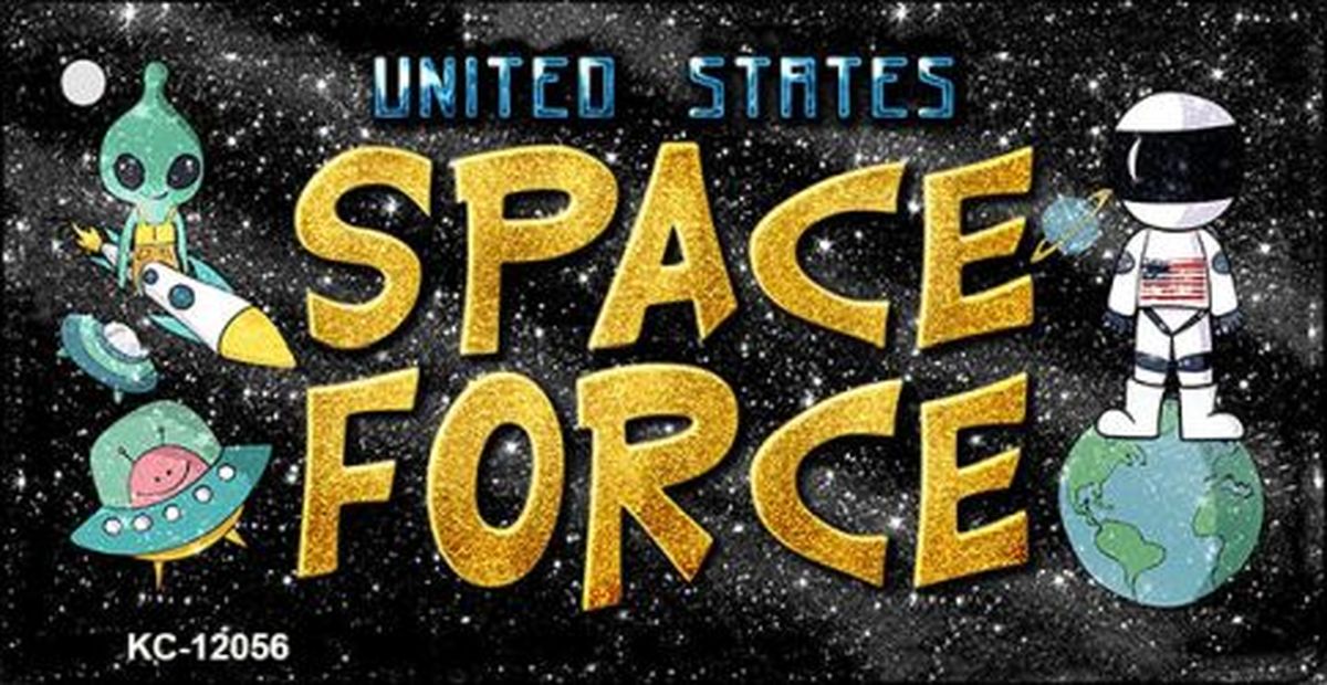 KC-12056 1.5 x 3 in. Space Force Novelty Metal Key Chain