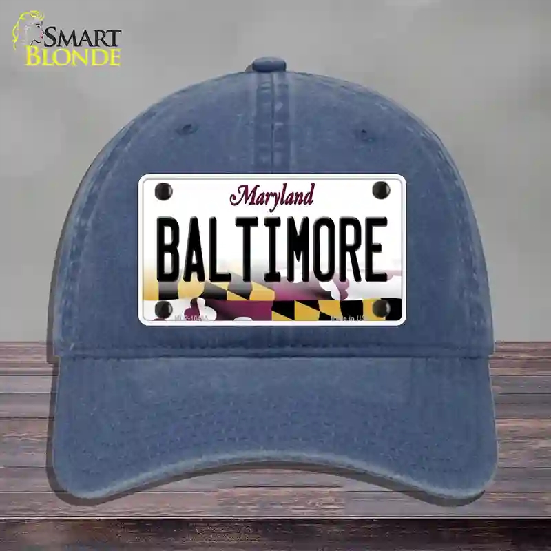 HAT11-MLP-10465 Baltimore Maryland Novelty License Plate Hat, Unconstructed Cotton - Navy
