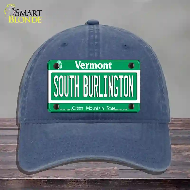 HAT11-MLP-10669 South Burlington Vermont Novelty License Plate Hat, Unconstructed Cotton - Navy