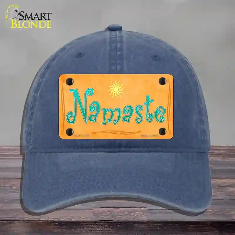 HAT11-MLP-10744 Namaste Novelty License Plate Hat, Unconstructed Cotton - Navy