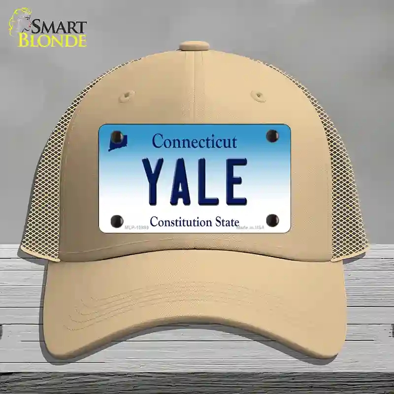 HAT15-MLP-10899 Yale Connecticut Novelty License Plate Hat, Mesh - Khaki