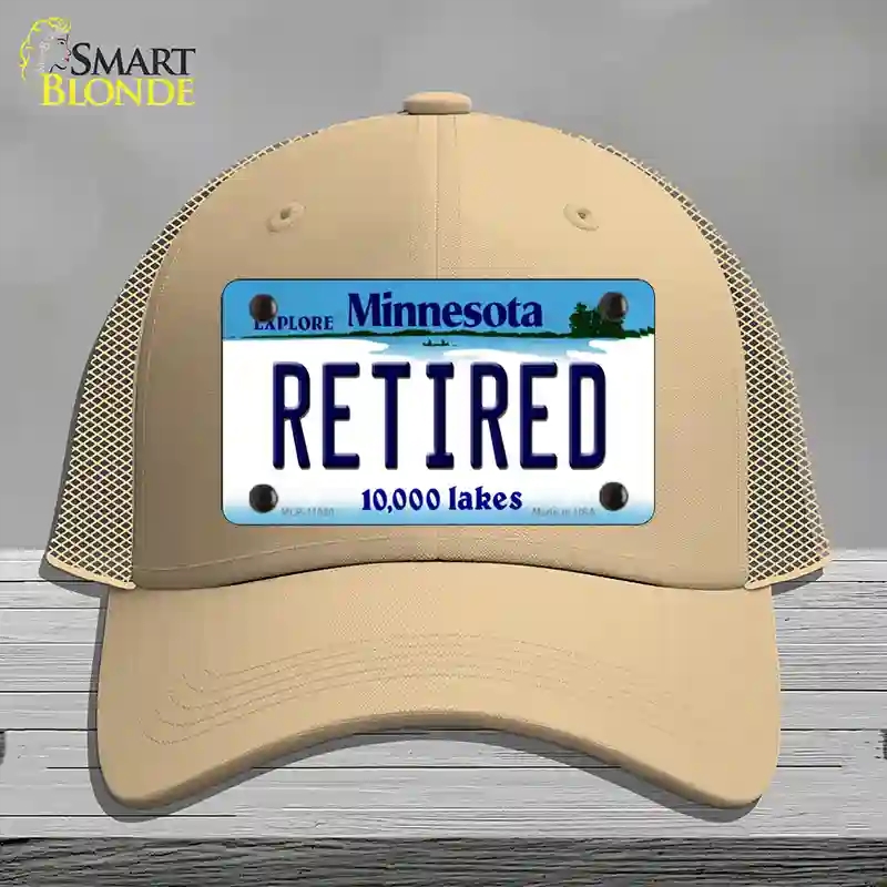 HAT15-MLP-11060 Retired Minnesota State Novelty License Plate Hat, Mesh - Khaki