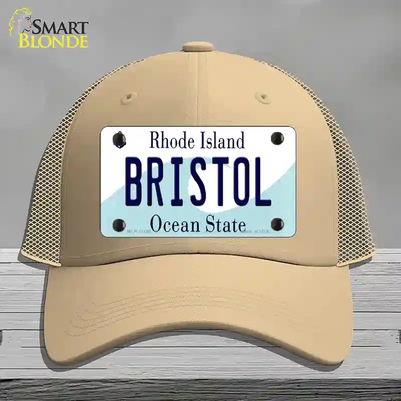 HAT15-MLP-11195 Bristol Rhode Island State Novelty License Plate Hat, Mesh - Khaki