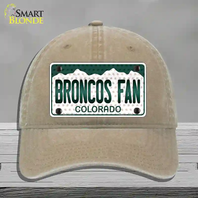 HAT09-MLP-10757 Broncos Fan Colorado Novelty License Plate Hat, Unconstructed Cotton - Khaki