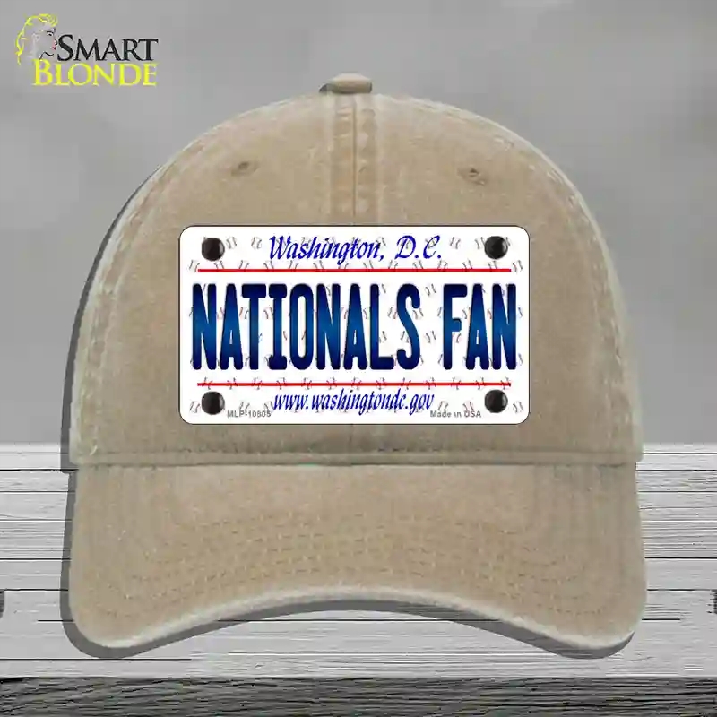 HAT09-MLP-10805 Nationals Fan Washington DC Novelty License Plate Hat, Unconstructed Cotton - Khaki
