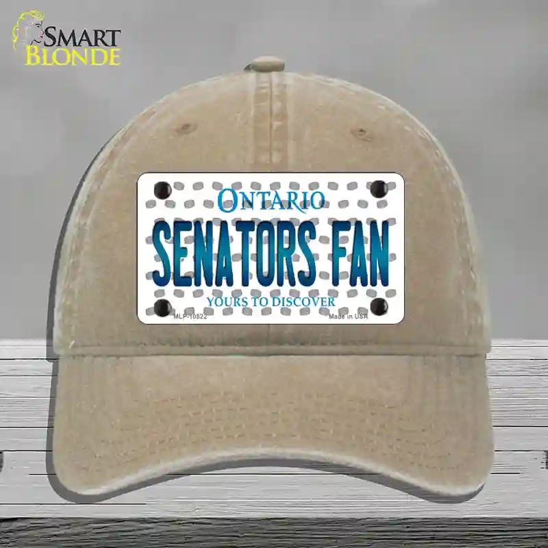 HAT09-MLP-10822 Senators Fan Ontario Novelty License Plate Hat, Unconstructed Cotton - Khaki