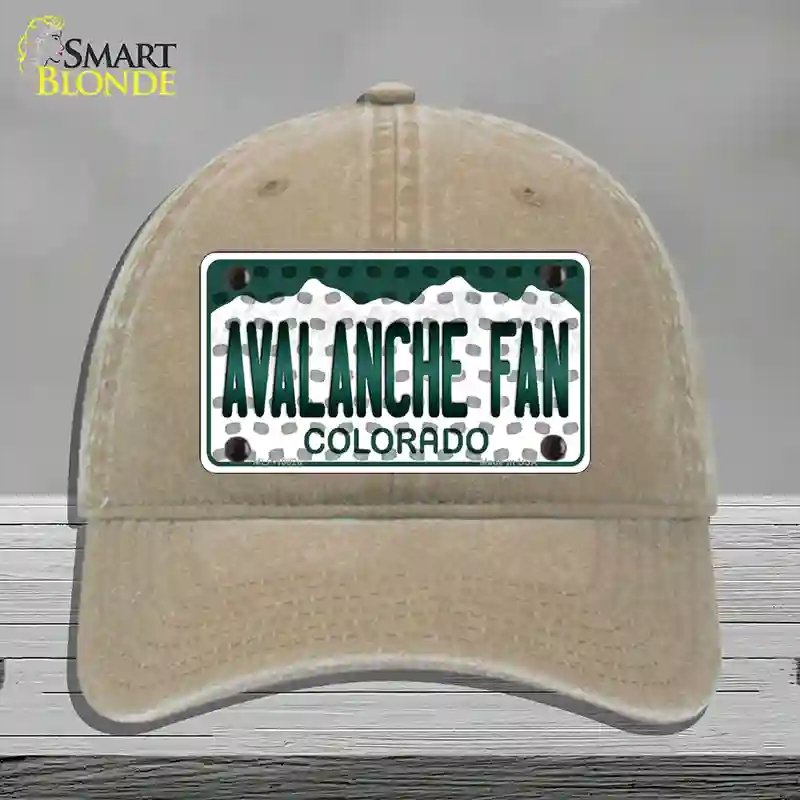 HAT09-MLP-10828 Avalanche Fan Colorado Novelty License Plate Hat, Unconstructed Cotton - Khaki