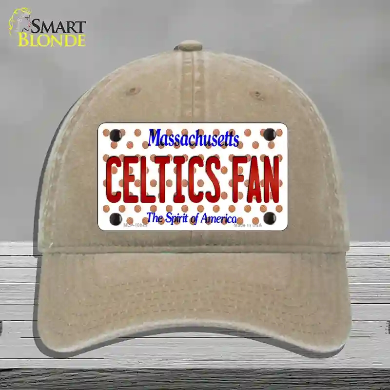 HAT09-MLP-10849 Celtics Fan Massachusetts Novelty License Plate Hat, Unconstructed Cotton - Khaki