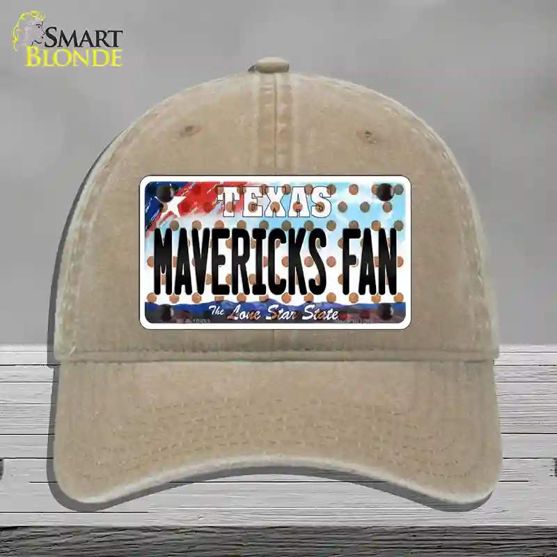 HAT09-MLP-10853 Mavericks Fan Texas Novelty License Plate Hat, Unconstructed Cotton - Khaki
