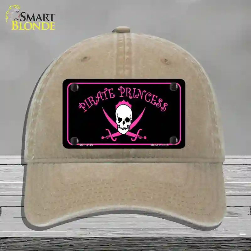 HAT09-MLP-1119 Pirate Princess Novelty License Plate Hat, Unconstructed Cotton - Khaki