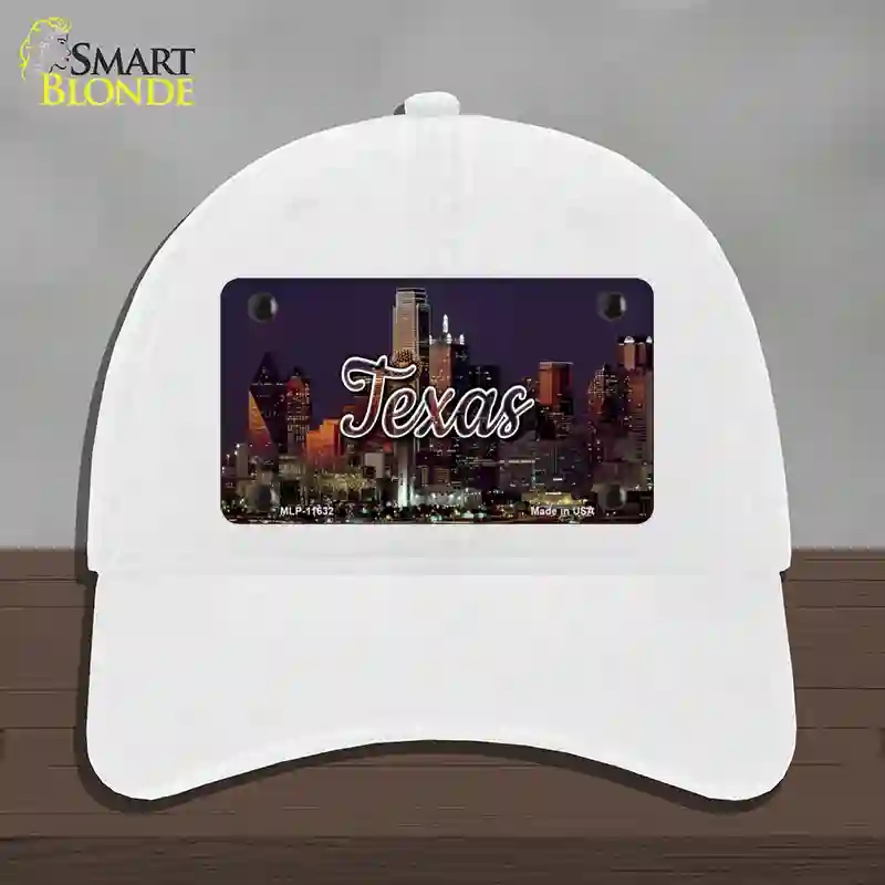 HAT14-MLP-11632 Texas City Lights Novelty License Plate Hat, Unconstructed Cotton - White