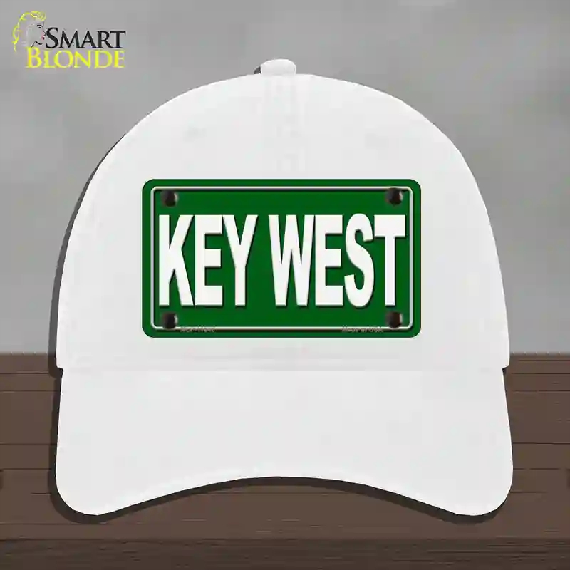 HAT14-MLP-11648 Key West Novelty License Plate Hat, Unconstructed Cotton - White