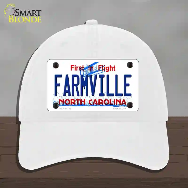 HAT14MLP11746 Farmville North Carolina State Novelty License Plate Hat44 Unconstructed Cotton  White
