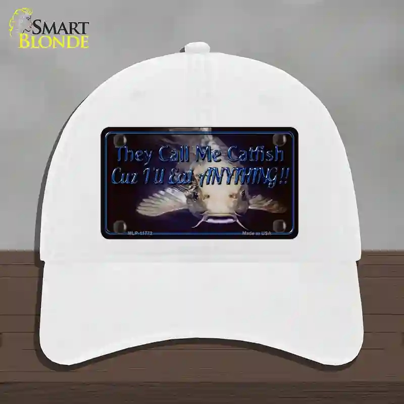 HAT14-MLP-11772 They Call Me Catfish Novelty License Plate Hat, Unconstructed Cotton - White