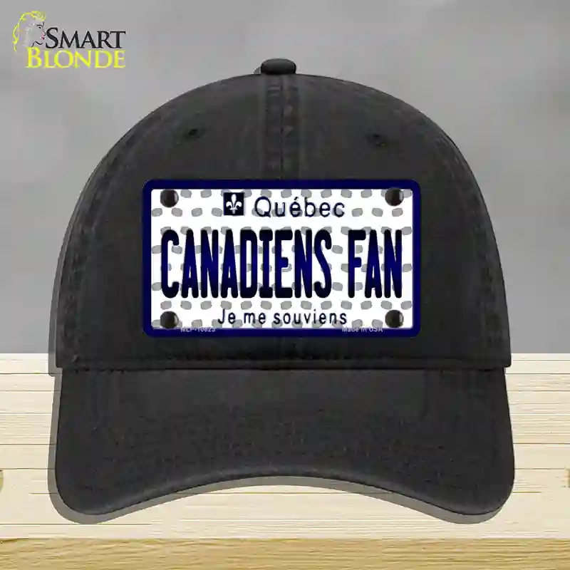 HAT07-MLP-10823 Canadiens Fan Quebec Novelty License Plate Hat, Unconstructed Cotton - Black