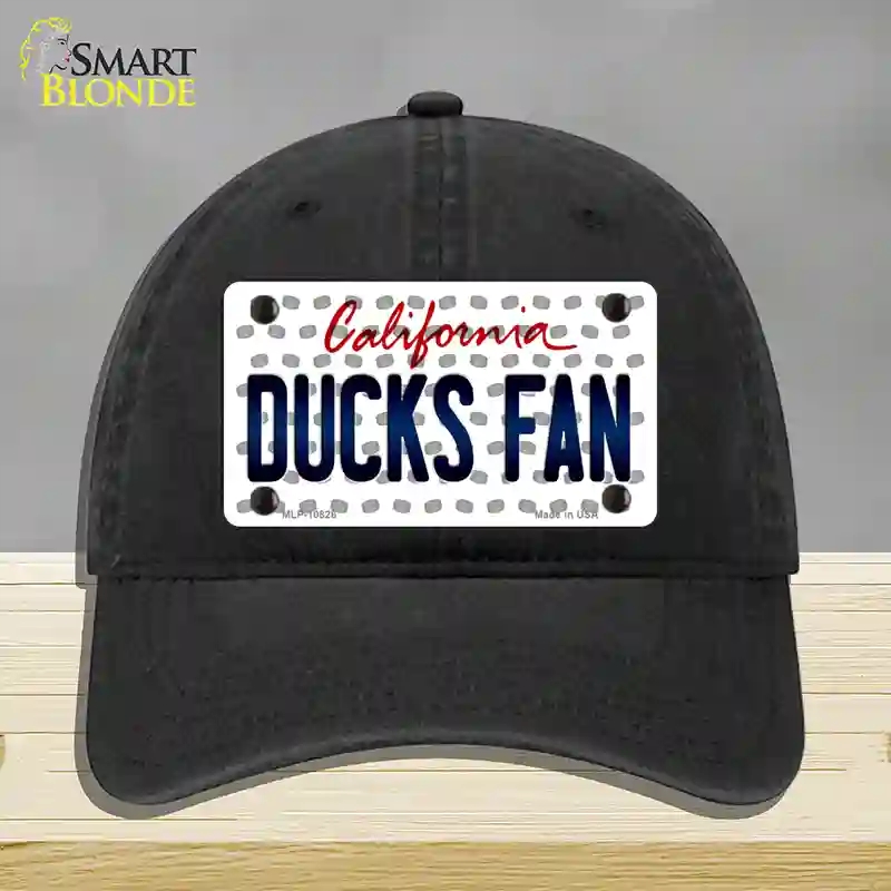 HAT07-MLP-10826 Ducks Fan California Novelty License Plate Hat, Unconstructed Cotton - Black