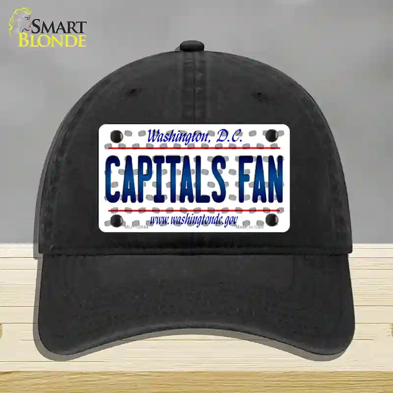 HAT07-MLP-10844 Capitals Fan Washington DC Novelty License Plate Hat, Unconstructed Cotton - Black