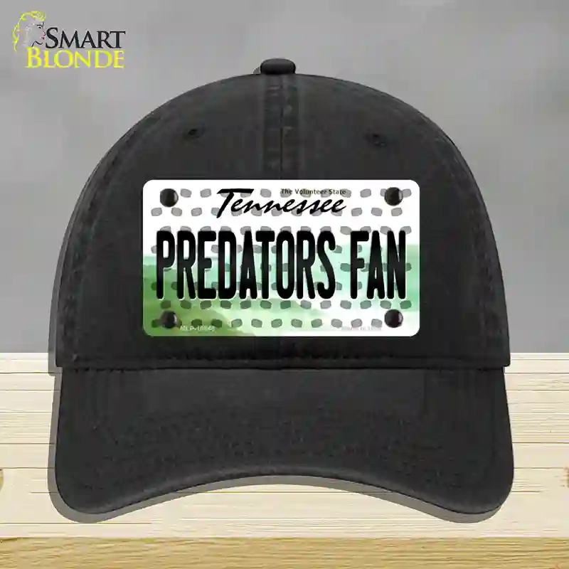 HAT07-MLP-10846 Predators Fan Tennessee Novelty License Plate Hat, Unconstructed Cotton - Black