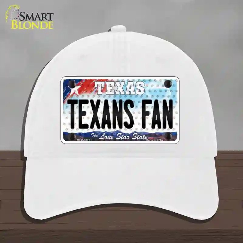 HAT14-MLP-10781 Texans Fan Texas Novelty License Plate Hat, Unconstructed Cotton - White