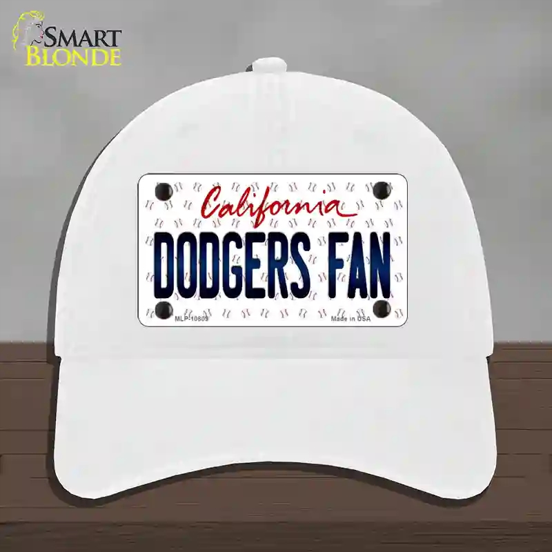 HAT14-MLP-10809 Dodgers Fan California Novelty License Plate Hat, Unconstructed Cotton - White