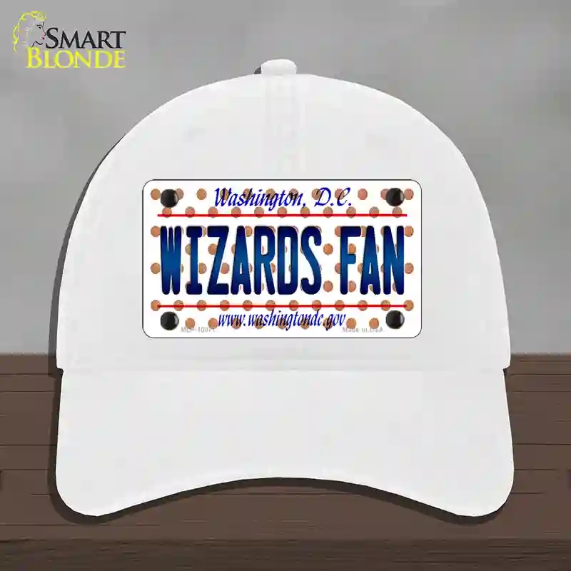 HAT14-MLP-10877 Wizards Fan Washington DC Novelty License Plate Hat, Unconstructed Cotton - White