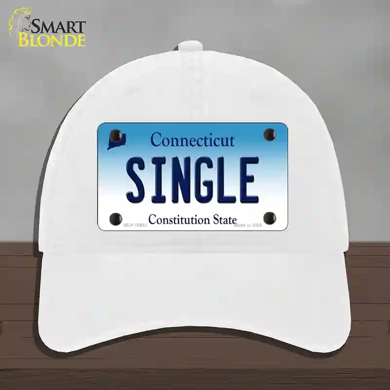 HAT14-MLP-10931 Single Connecticut Novelty License Plate Hat, Unconstructed Cotton - White