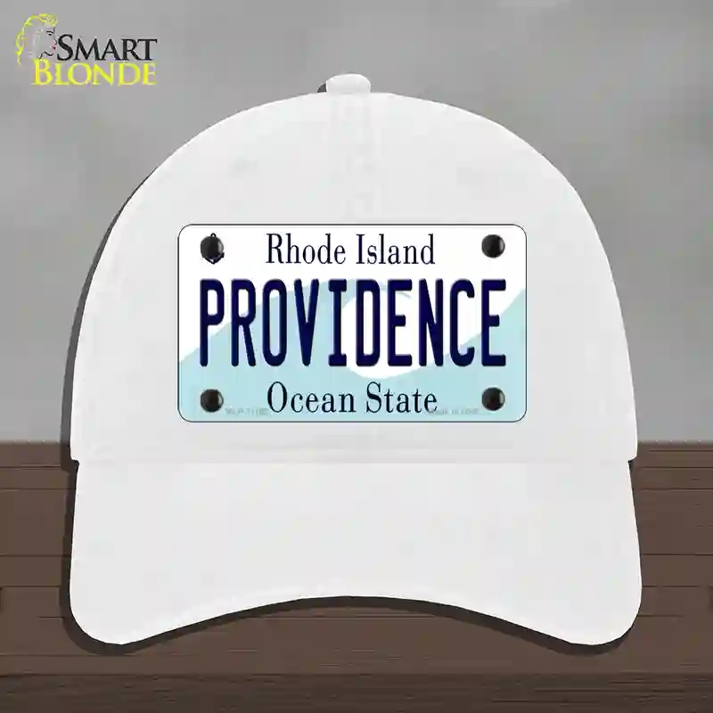 HAT14-MLP-11182 Providence Rhode Island State Novelty License Plate Hat, Unconstructed Cotton - White