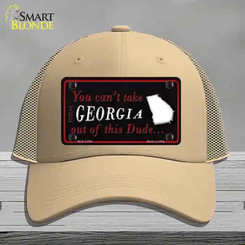 HAT15-MLP-11264 Georgia Dude Novelty License Plate Hat, Mesh - Khaki