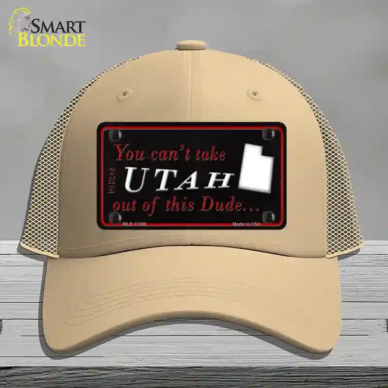 HAT15-MLP-11298 Utah Dude Novelty License Plate Hat, Mesh - Khaki