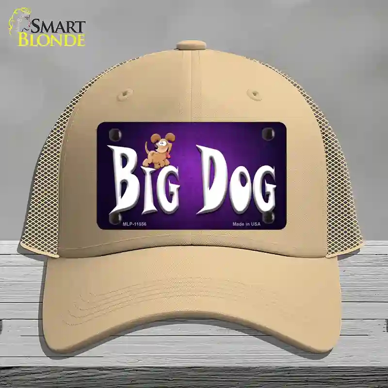 HAT15-MLP-11556 Big Dog Novelty License Plate Hat, Mesh - Khaki