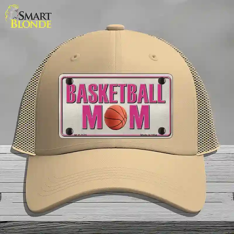 HAT15-MLP-1175 Basketball Mom Novelty License Plate Hat, Mesh - Khaki